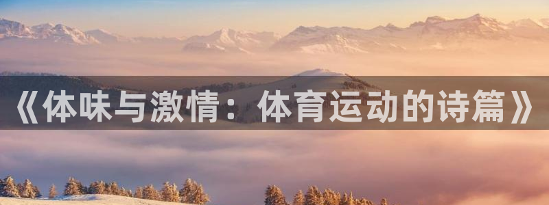 3377体育官方正版app官方：《体味与激情：体育运动的诗篇