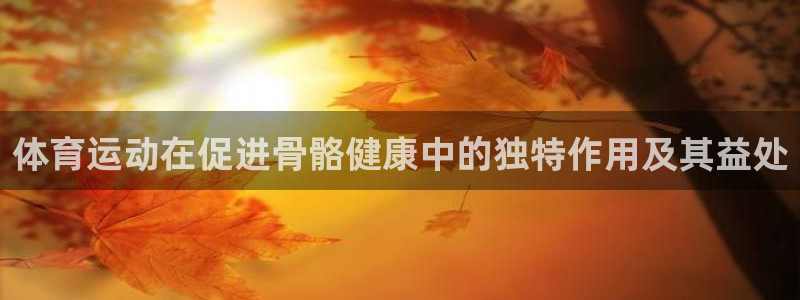 3377体育官网下载开户:体育运动在促进骨骼健康中的独特作用